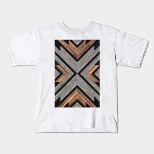 Urban Tribal Pattern No.2 - Concrete and Wood Kids T-Shirt